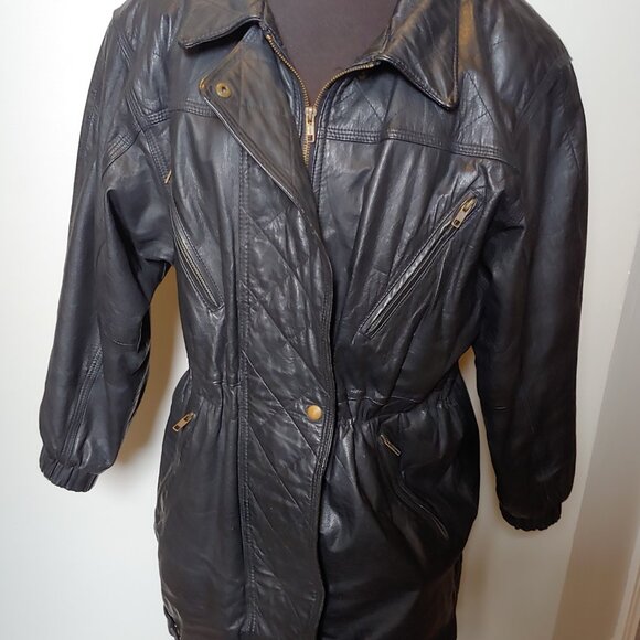 Vintage 80/90s Women's Leather Jacket - Picture 2 of 11